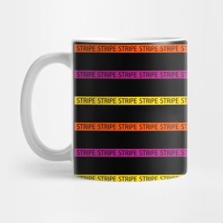 Stripe - Black, Pink, Orange and Yellow Mug